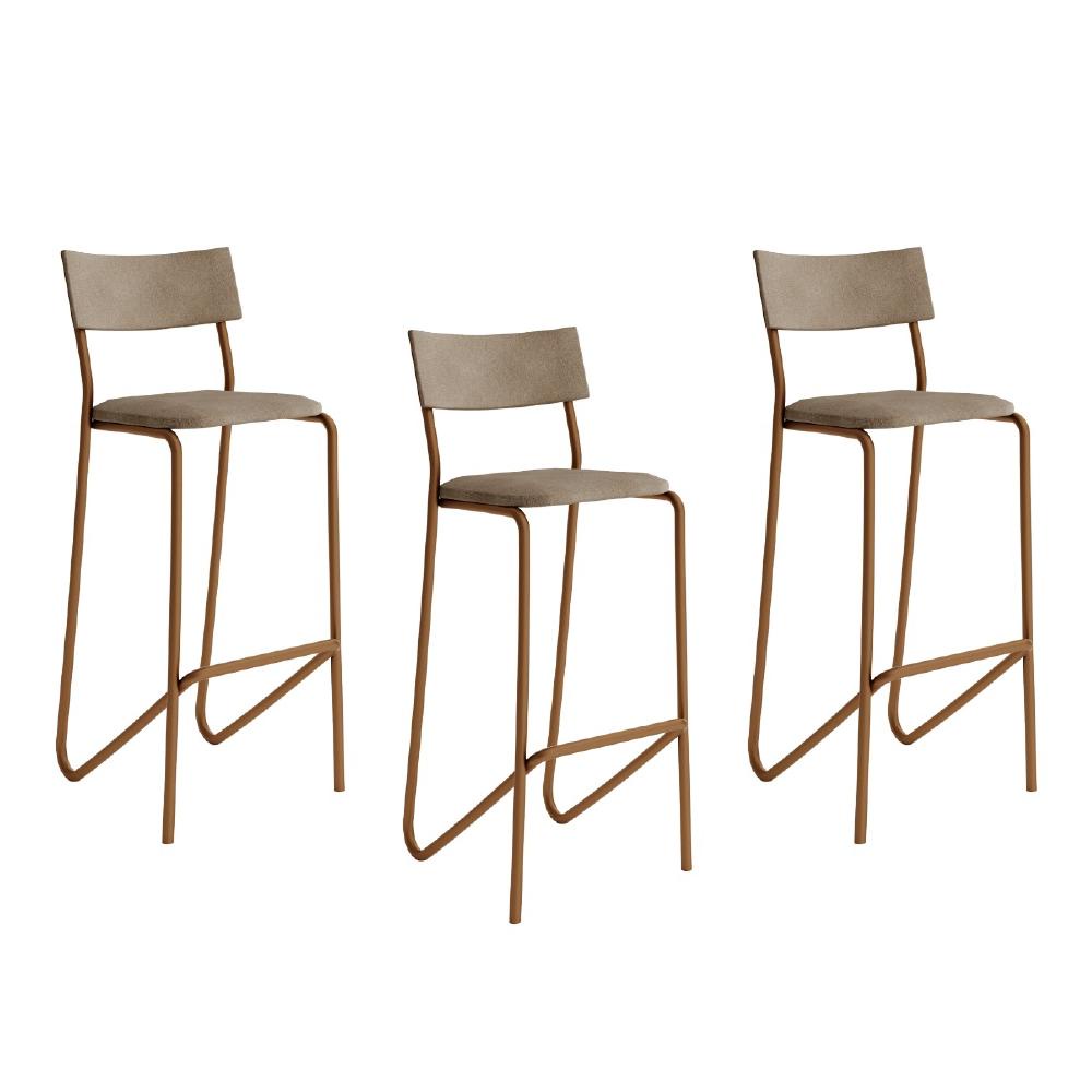 Kit 3 Banquetas Altas Cozinha Balcão 1747 Carraro Areia Rose em Oferta na Shopee