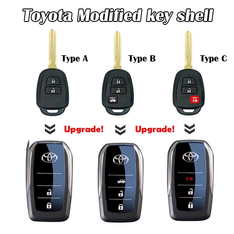 Toyota VIOS GEN 3 Yaris/4/RAV4 Key Shell Mechanical Key Upgrade Metal Key Bag