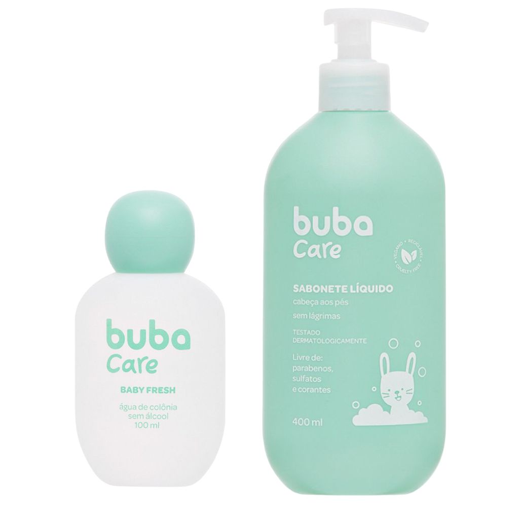 Kit Bebê Colônia Baby Fresh 100ml Sabonete Líquido 400ml Buba Care em Oferta na Shopee