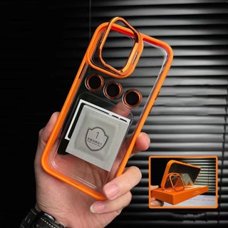 (Lente Metálica Livre Eco-Case) Nova Caixa De Suporte De Invisível Para iPhone 15,14 , 13 , 12 , 15Pro Max , 15 Plus