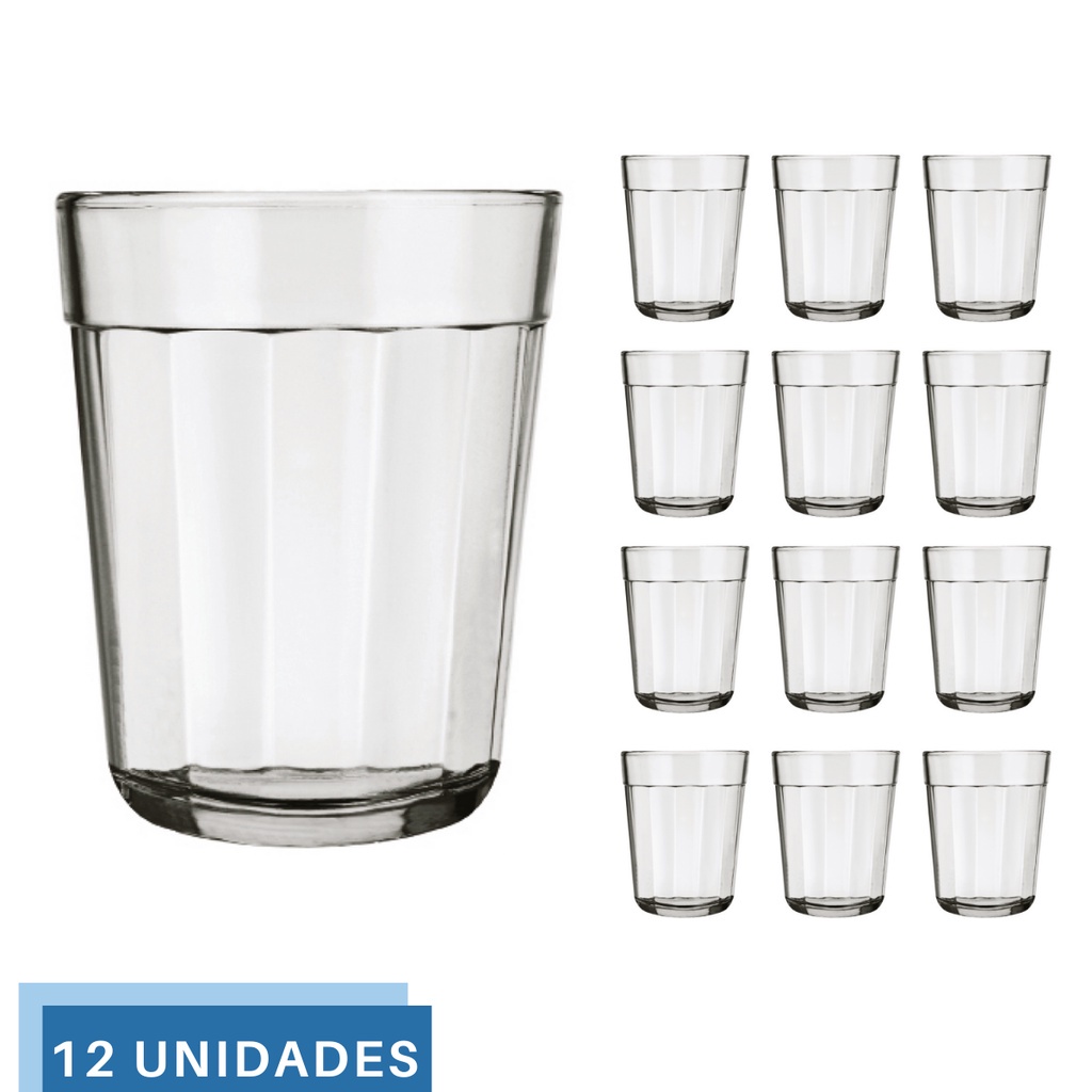 12 Mini Copos Americano Shot Cachaça 45ml Vidro Dose Nadir