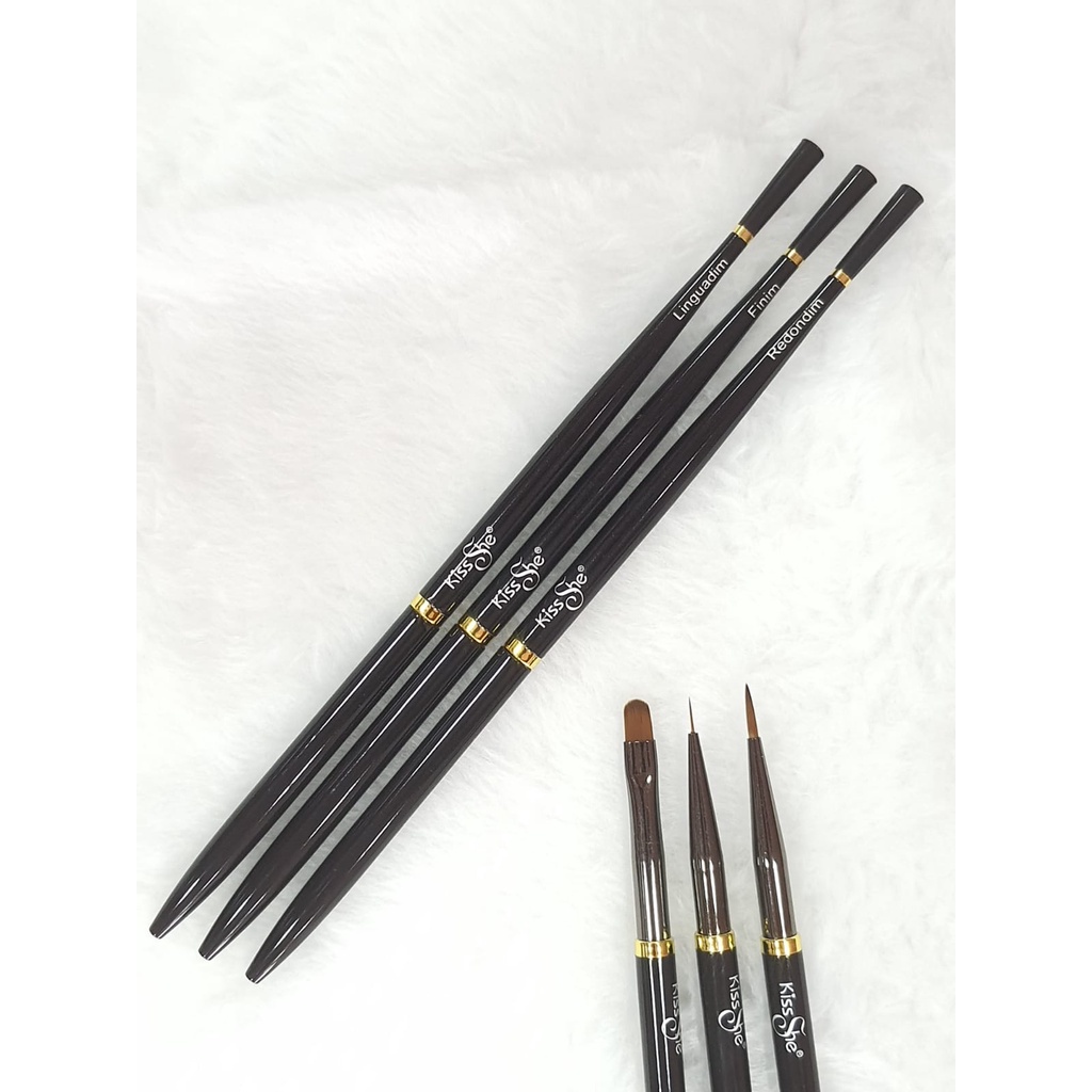 Kit 3  Pincels para nail-kiss she