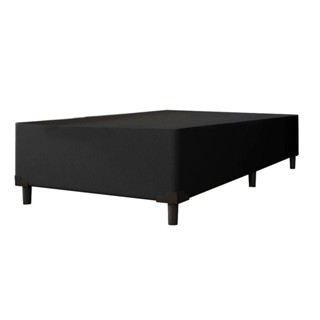 Cama Box Solteiro 0,88m E 38cm De Altura Suede Prince Preto