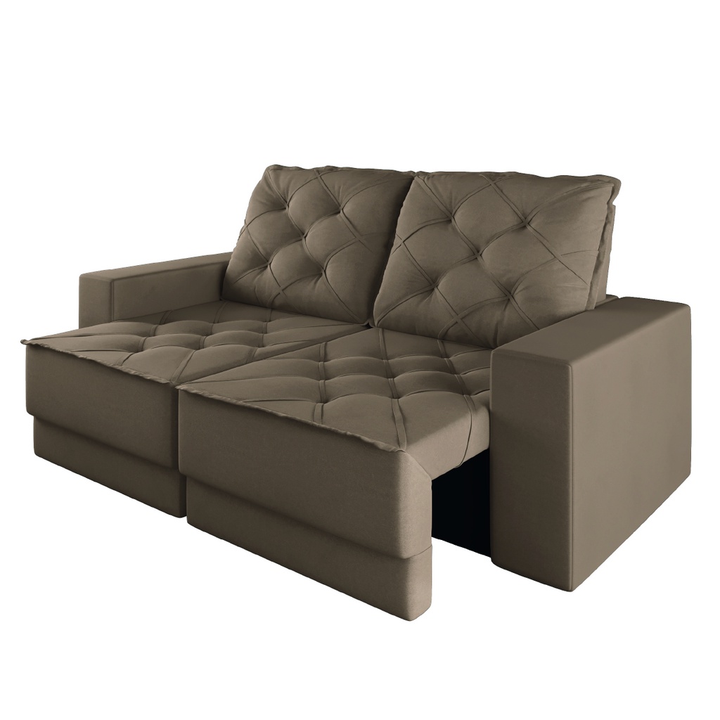 Sofá Retrátil e Reclinável 3 Lugares 1,80m Verona Suede Capuccino Mamflex - Home & Living