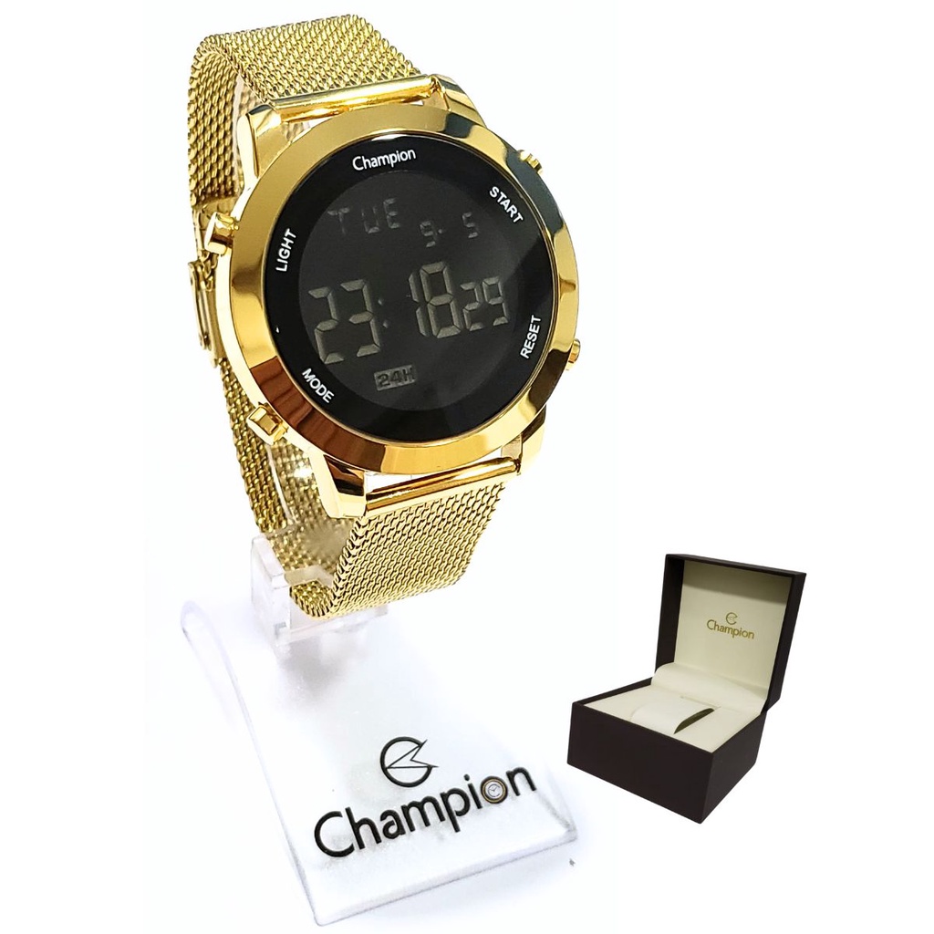 Relógio Champion Feminino Digital Dourado CH40062U