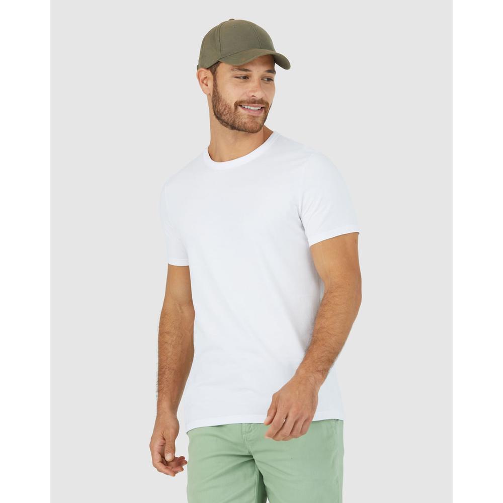 Camiseta Básica Masculina Decote Redondo Com Pesponto Em Algodão em Oferta na Shopee