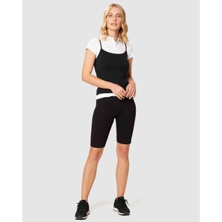 Bermuda Básica Feminina Slim Cintura Média Em Algodão em Oferta na Shopee