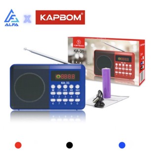 Mini Rádio KA-31 KAPBOM Radinho Fm Digital De Bolso Portátil Bluetooth Recarregável