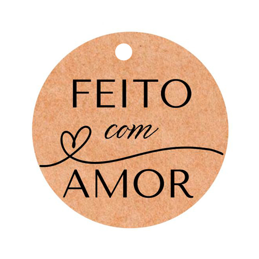 Tag Decorativa - Feito com Amor - 15 unidades - Stickr - Rizzo