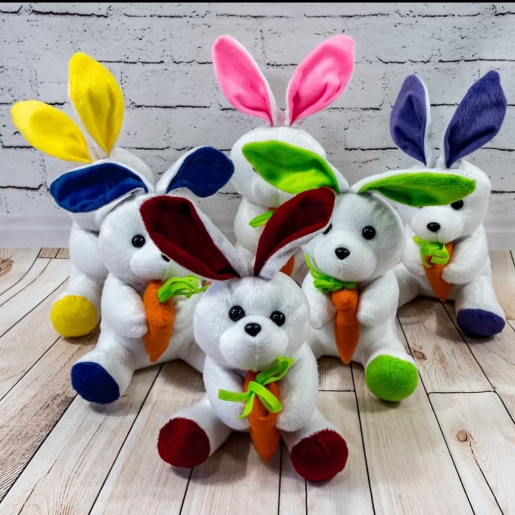 Coelhinho da Páscoa ,Coelhinho de Pelúcia Antialérgico 30 centímetros,detalhe cenoura/PRONTA ENTREGA/PROMOÇÃO.