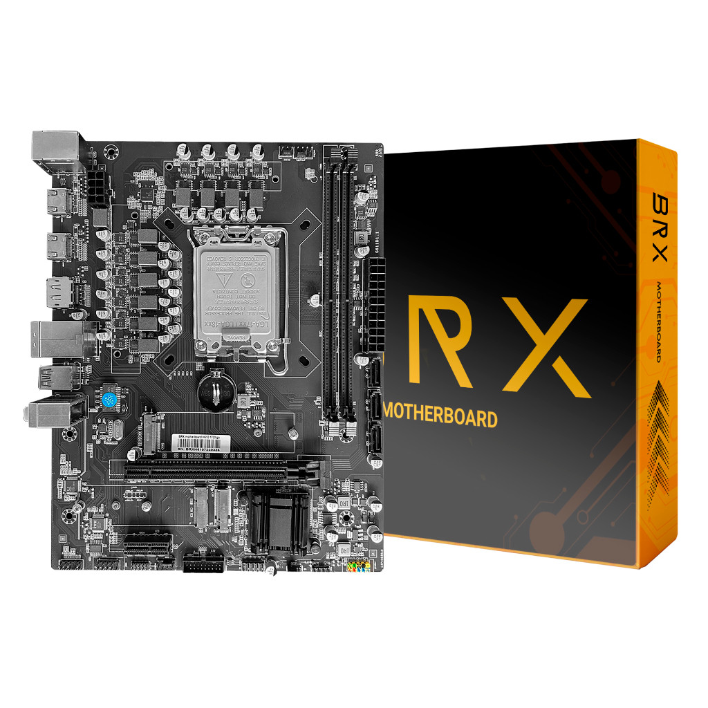 PLACA MÃE BRX H610 1700 C/ CAIXA BOX LAN 10/100/1000