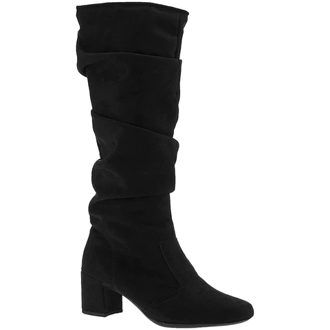 Bota Feminina Over Cano Alto Longo Salto Quadrado Baixo Macia 452
