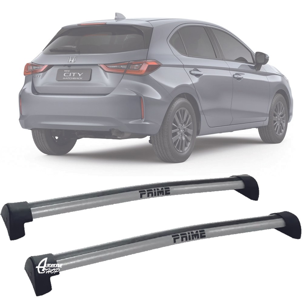 Rack Teto Aluminio Prime Honda City Hatch 21-25 Prata PR334