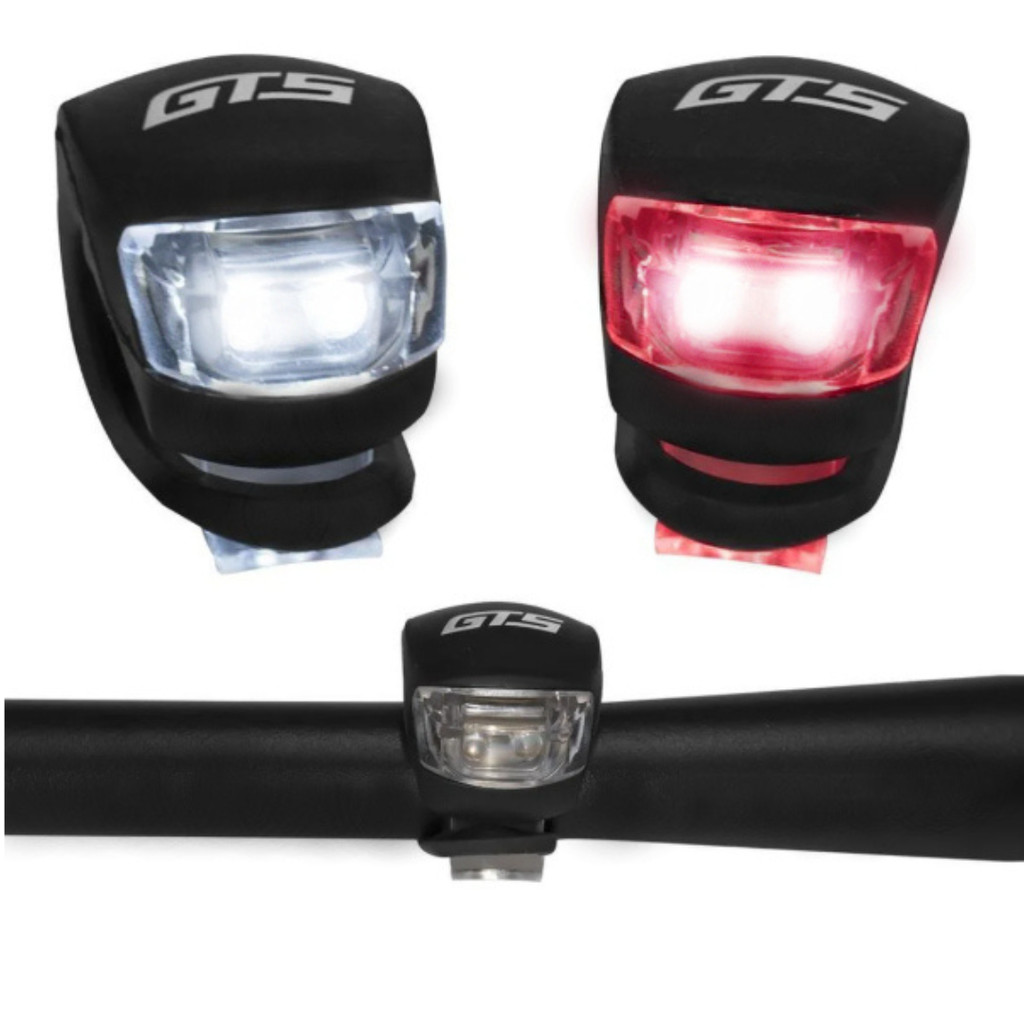 Farol Para Bicicleta Lanterna Kit Sinalizador Led Pisca 2 Luzes Para Bike A Prova d' Agua Silicone em Oferta na Shopee