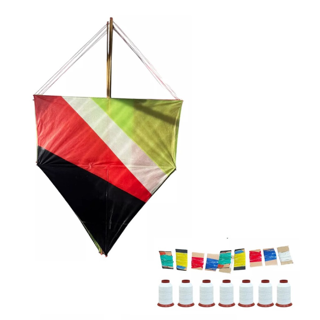 Pipa Grande 50un 58cm colorida + 15 Rabiolas + 15 linha dez