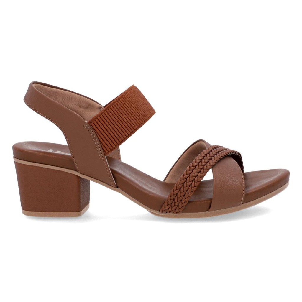 Sandália Usaflex Feminina Bico Redondo Couro Tira Trançada Casual AE32035 - Women Shoes
