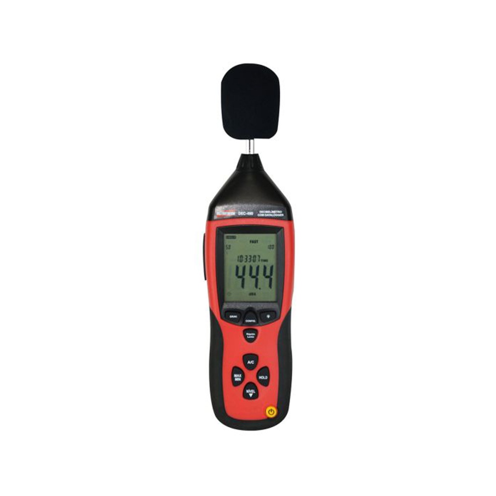 Decibelímetro Digital Sonoro 30 A 130Db Som Ruído Usb Datalogger Dec-490 Portátil Instrutherm Maleta