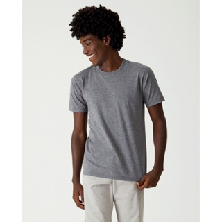 Camiseta Básica Masculina Gola Texturizada Em Algodão em Oferta na Shopee