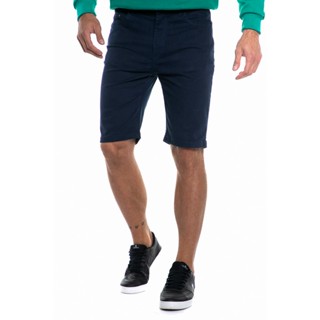 Bermuda Masculina Sarja Básica Polo Wear Azul Escuro