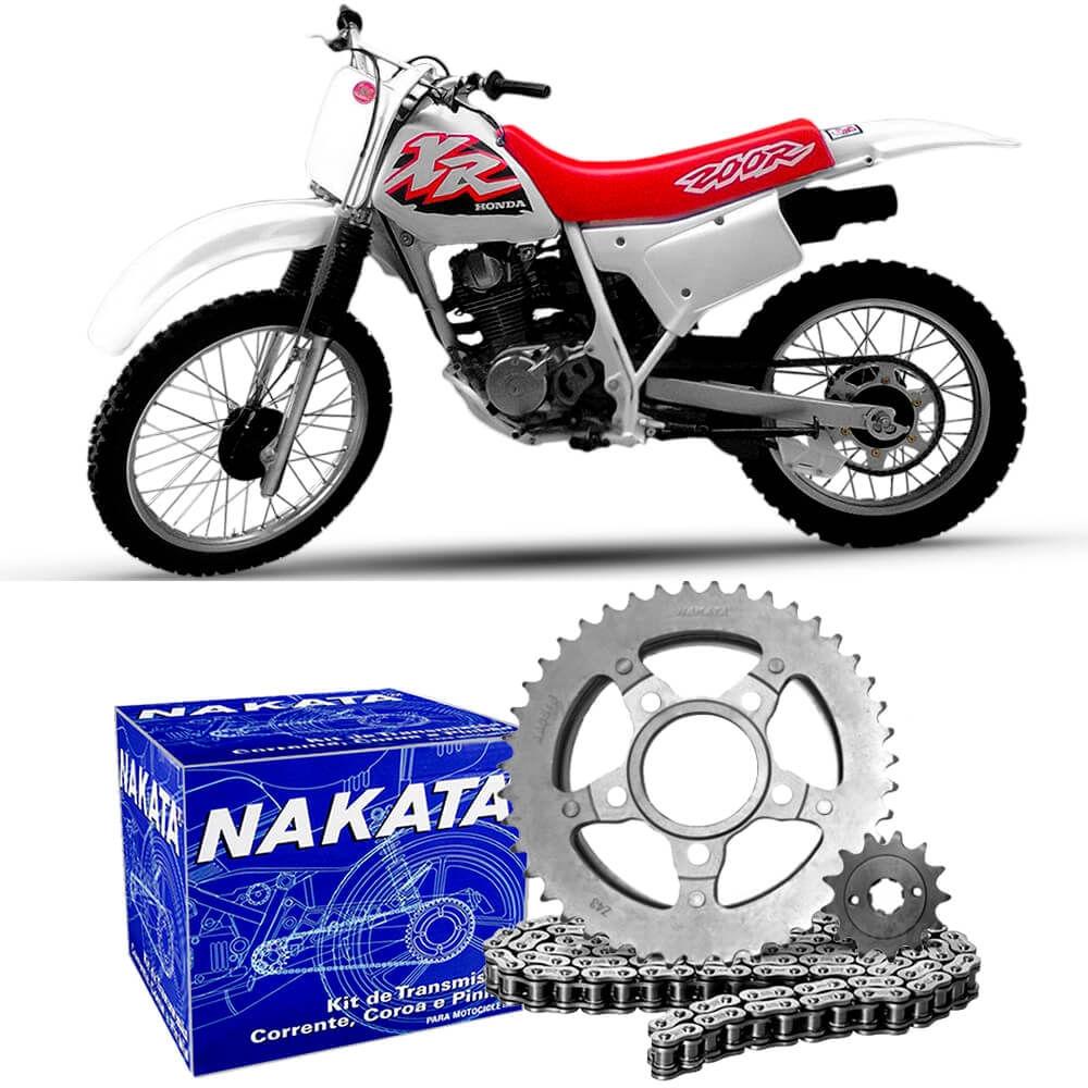 Kit Relação Transmissão Moto Honda Xr 200 1995 A 2003 Nakata em Oferta na Shopee