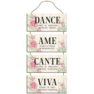 Placa Decorativa Em Mdf - Dance Como Se Ninguém - 21,5 X 52 Cm