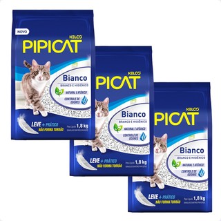 Kit 3 Pipicat Bianco Granulado Sanitário Kelco - 1,8 Kg em Oferta na Shopee