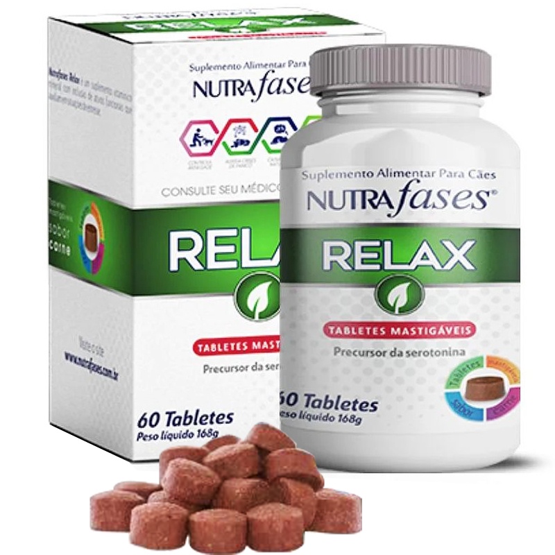 Suplemento Alimentar para Cães Nutrafases Relax 60 Tabletes