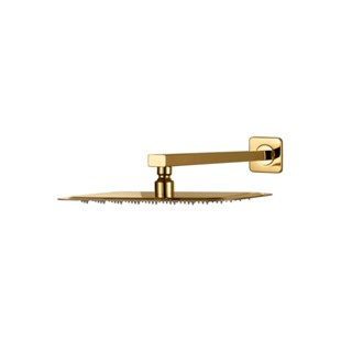 Ducha Chuveiro Retangular Inox 28x18cm São Luís Pingoo - Dourado