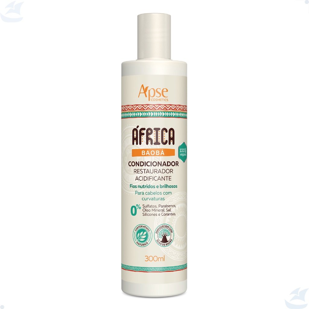 CONDICIONADOR  AFRICA  BAOBÁ 300 ml SELA CUTÍCULA RESTAURA A FIBRA CAPILAR E FORTALECE O CABELO