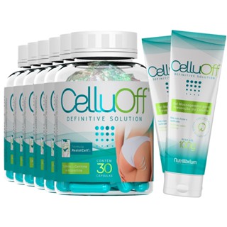 6x Celluoff Definitive Solution Cápsulas 6 Meses + 2x Celluoff Gel Redutor