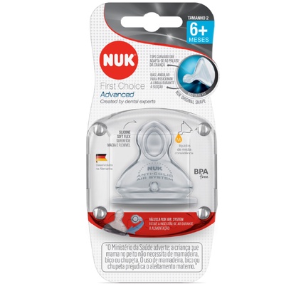 BICO NUK FASE 2 ADVANCED LIQUIDOS DE MEDIA CONSISTENCIA SILICONE ANTICÓLICA ANTIVAZAMENTO
