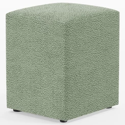 Puff Quadrado Decorativo Sala De Estar L02 Bouclê Oliva - Lyam Decor