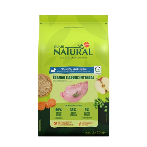 Ração Guabi Natural para Cães Adultos de Porte Mini e Pequeno sabor Frango 20kg