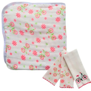 kit Toalha Banho Bebê Soft + 3 Pano Boca bordado e estampado 100% algodão