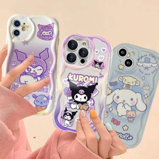 Caixa Macia Para Samsung Galaxy A54 A04 A04E A13 A14 A22 A23 A24 A33 A34 A52 A52S A53 A32 4G 5G Kuromi Cinnamoroll 3D Ondulado Capa De Borda Curva TPU