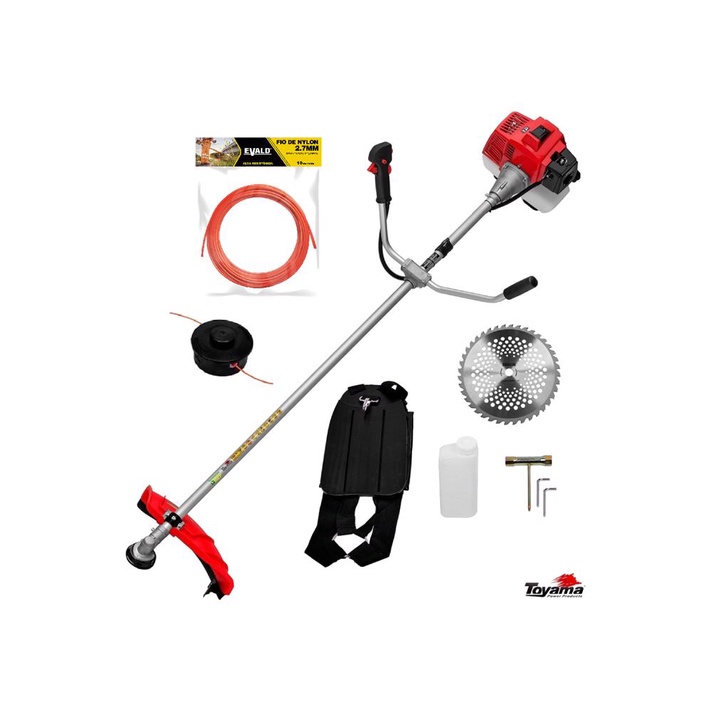 Roçadeira Gasolina Profissional Potente 63cc 3.5hp Toyama + Kit Fio de Nylon em Oferta na Shopee