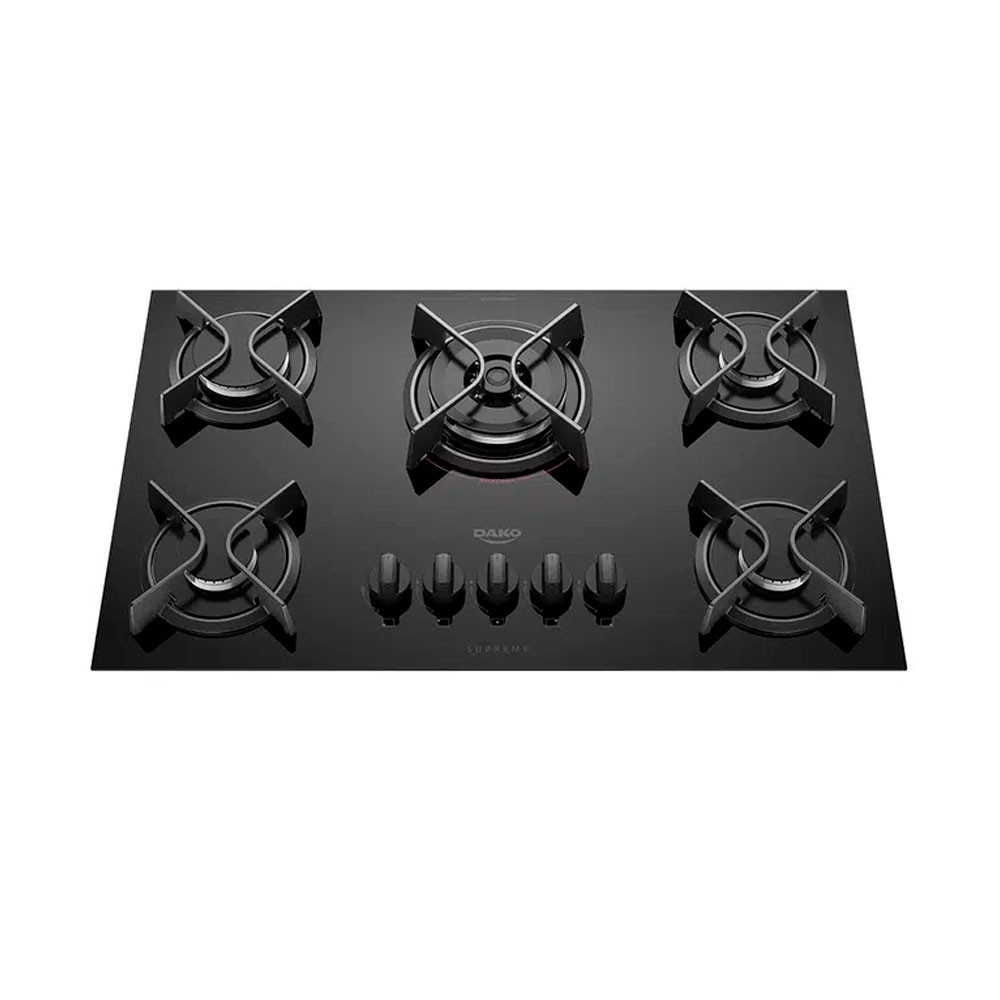Cooktop Supreme 5 Bocas Automático Mesa de Vidro Mega Chama Bivolt Dako