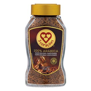 Café Solúvel Liofilizado 3 Corações 100% Arábica 100g