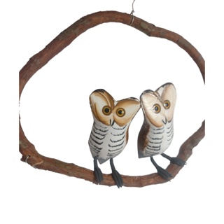 Casal de Coruja no Galho Decoração em Oferta na Shopee