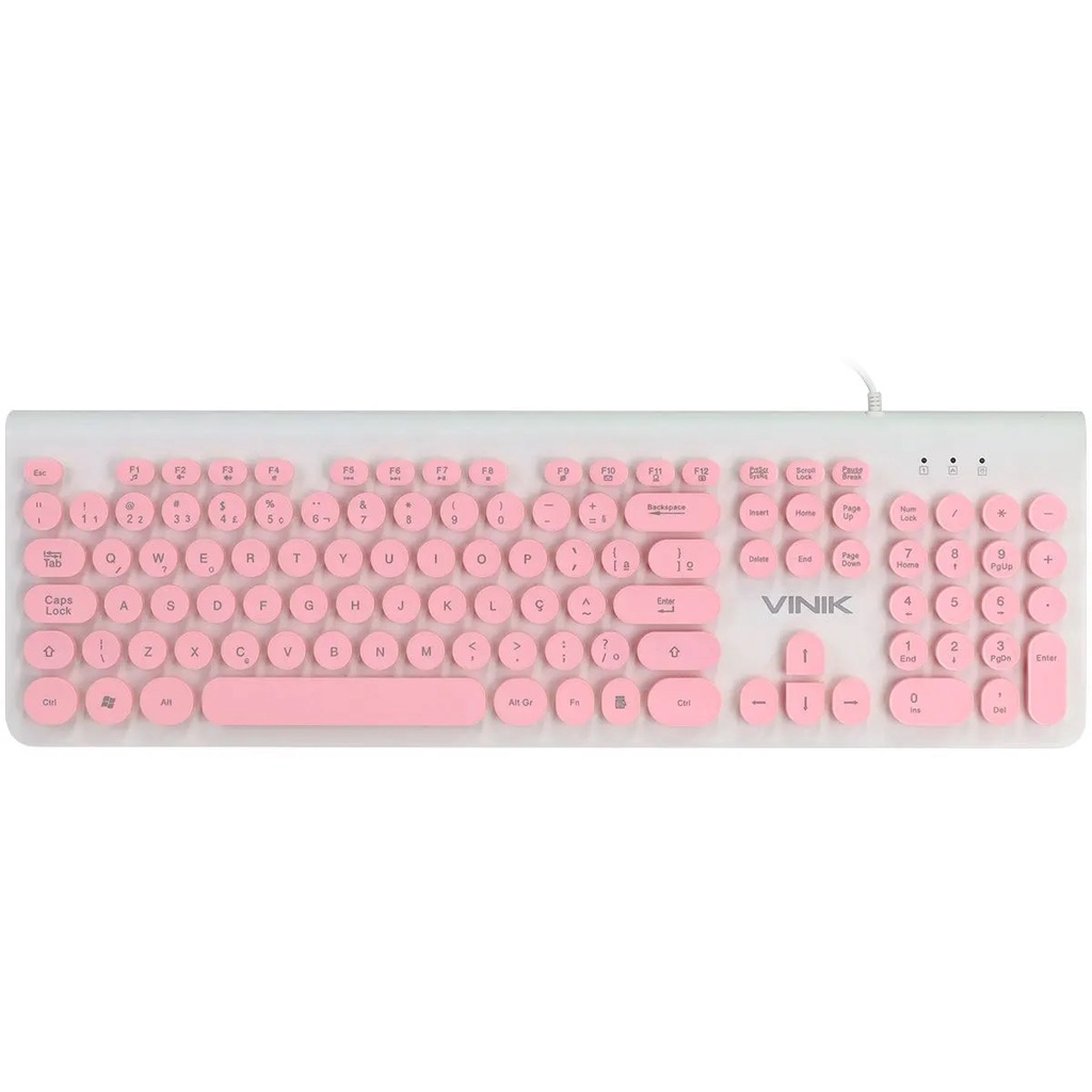 Teclado Usb Dynamic Circle Vinik Teclado Com Fio Pc ABNT2