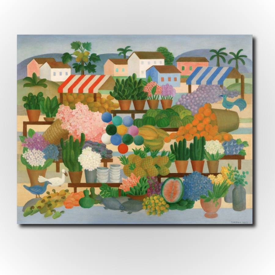 Quadro Tarsila do Amaral a Feira III Arte Moderna em Tela Acetinada em Oferta na Shopee