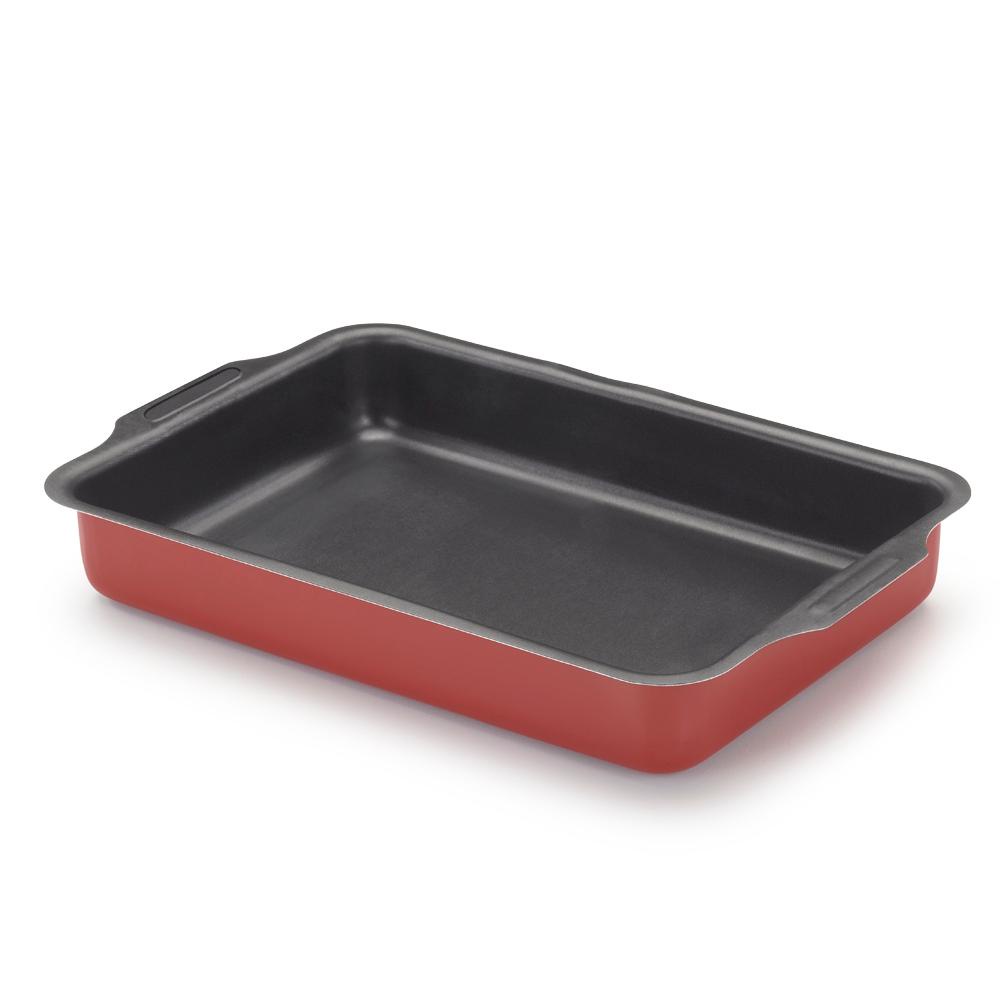 Assadeira Retangular Alta Antiaderente 30Cm Vermelho Nacional - Home & Living
