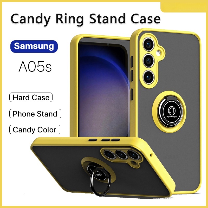 Caixa Samsung A05s A05s A05 A05s A15 A25 A14 A24 Suporte De Anel Acrílico Rígido À Prova De Choque Telefone Magnético Dedo Proteção Total Da Câmera