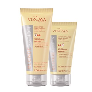 Kit Shampoo e Condicionador Blonde Action - Shampoo 200ml + Condicionador 150ml- Vizcaya