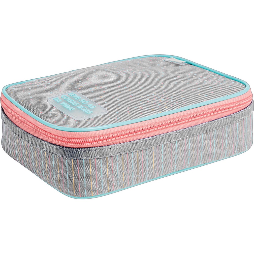 Estojo Box Escolar Grande 100 Pens Académie Dots Tilibra