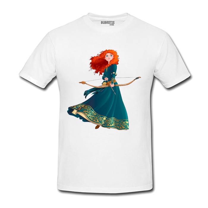 Camiseta Merida Princesa Valente Ruiva Infantil Adulto Arco Flecha