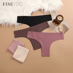 Finetooo Biquíni Sem Costura Para Mulher Roupa Íntima Confortável Fio-Dental