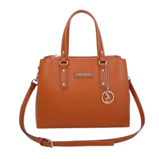 Bolsa Tote Média Fellipe Krein Aw22 Saffiano - Caramelo