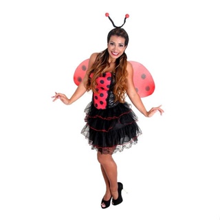 Fantasia Joaninha Adulto C/ Asa Poliester Abrakadabra  
 em Oferta na Shopee