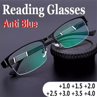+ 1.0 + 1.5.5 + 2.0 + 2.5 + 3.0 + 3.5 + 4.0 Novos Óculos Universais De Leitura De Meia-Estrutura Para Homens E Mulheres De Negócios , Lentes De Luz De Alta Qualidade anti-Fadiga Azul